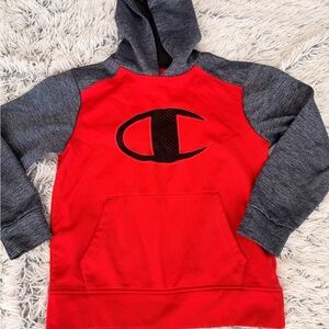 Champion Kids Hoodie in Red and Gray
